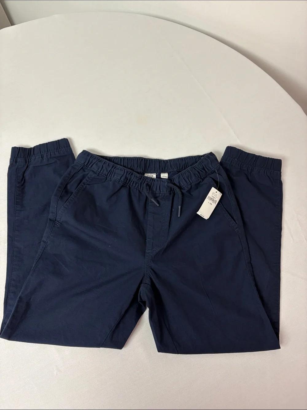 NWT Kids GAP Stretch Drawstring Pants in Navy Large (10)